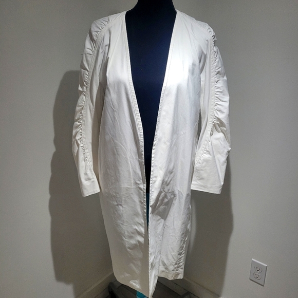 Dries Van Noten Jackets & Blazers - Dries Van Noten Women's Open Front Jacket L White Designer Avant Garde Minimal